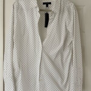 NWT Banana Republic Black and White Polka Dot Shirt